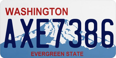 WA license plate AXE7386