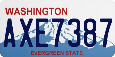 WA license plate AXE7387
