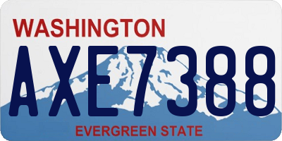WA license plate AXE7388
