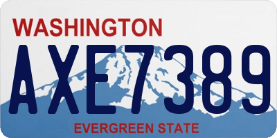 WA license plate AXE7389