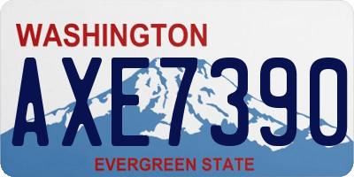 WA license plate AXE7390