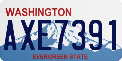 WA license plate AXE7391