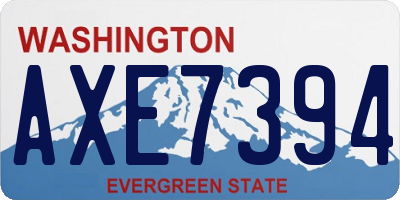 WA license plate AXE7394