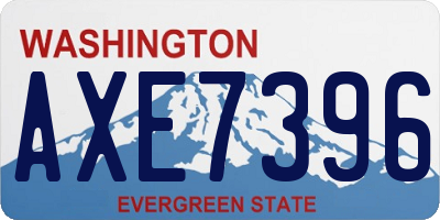 WA license plate AXE7396
