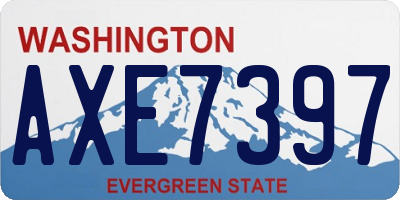 WA license plate AXE7397