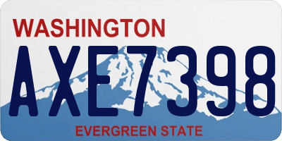 WA license plate AXE7398