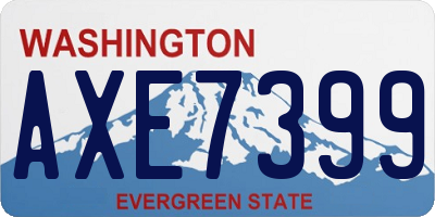 WA license plate AXE7399