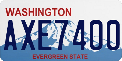 WA license plate AXE7400
