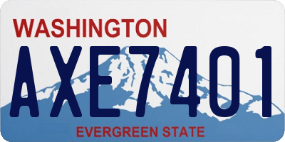 WA license plate AXE7401