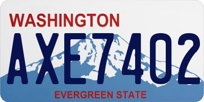 WA license plate AXE7402