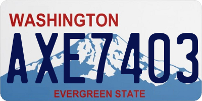 WA license plate AXE7403