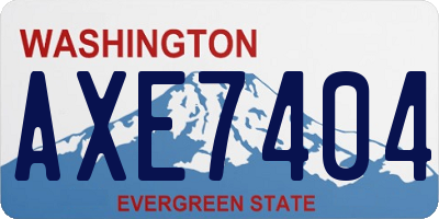 WA license plate AXE7404