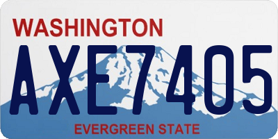 WA license plate AXE7405