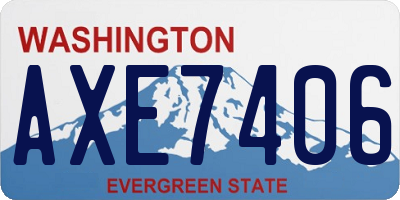 WA license plate AXE7406