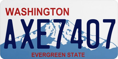 WA license plate AXE7407