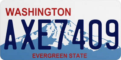 WA license plate AXE7409