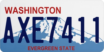 WA license plate AXE7411