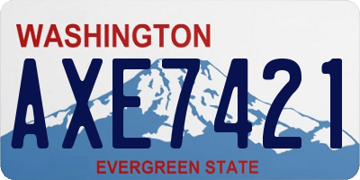 WA license plate AXE7421
