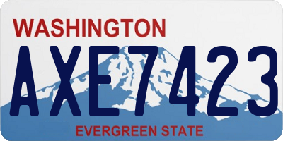 WA license plate AXE7423