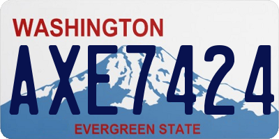 WA license plate AXE7424