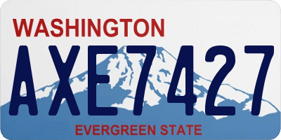 WA license plate AXE7427