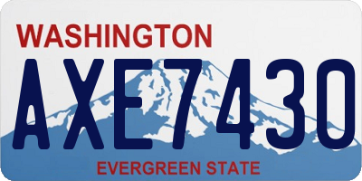 WA license plate AXE7430
