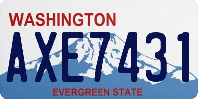 WA license plate AXE7431