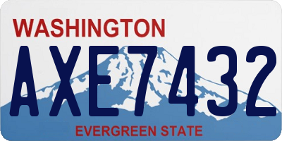 WA license plate AXE7432