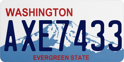 WA license plate AXE7433