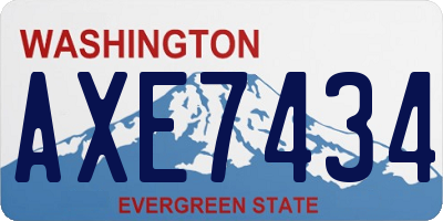WA license plate AXE7434