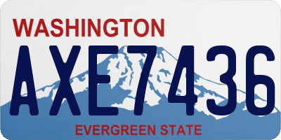 WA license plate AXE7436