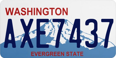 WA license plate AXE7437