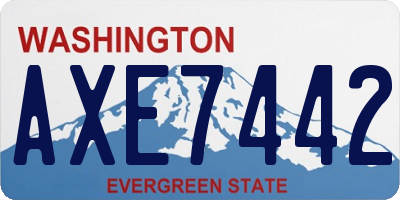 WA license plate AXE7442
