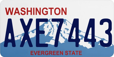 WA license plate AXE7443
