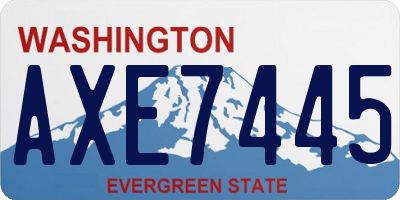 WA license plate AXE7445