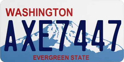 WA license plate AXE7447