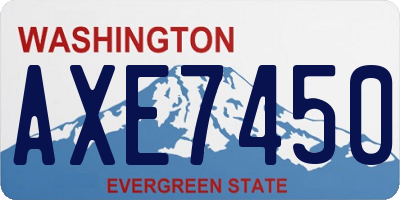 WA license plate AXE7450