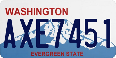 WA license plate AXE7451