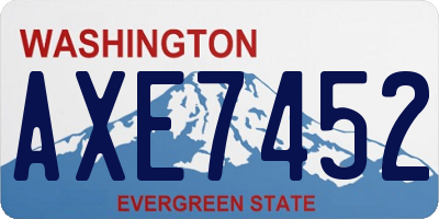 WA license plate AXE7452