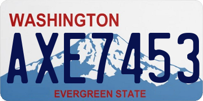 WA license plate AXE7453