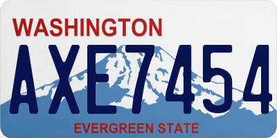 WA license plate AXE7454
