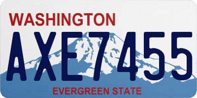 WA license plate AXE7455