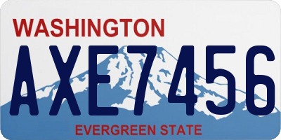 WA license plate AXE7456