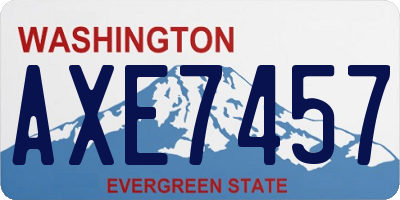 WA license plate AXE7457