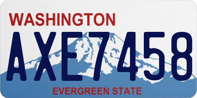 WA license plate AXE7458