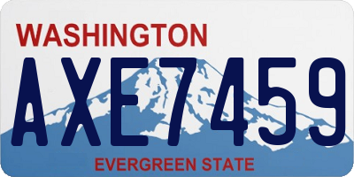WA license plate AXE7459