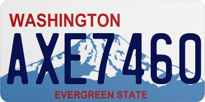 WA license plate AXE7460
