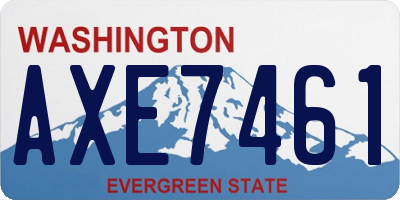 WA license plate AXE7461