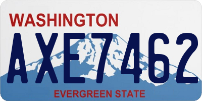 WA license plate AXE7462