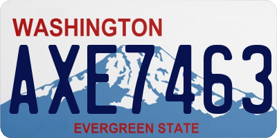 WA license plate AXE7463